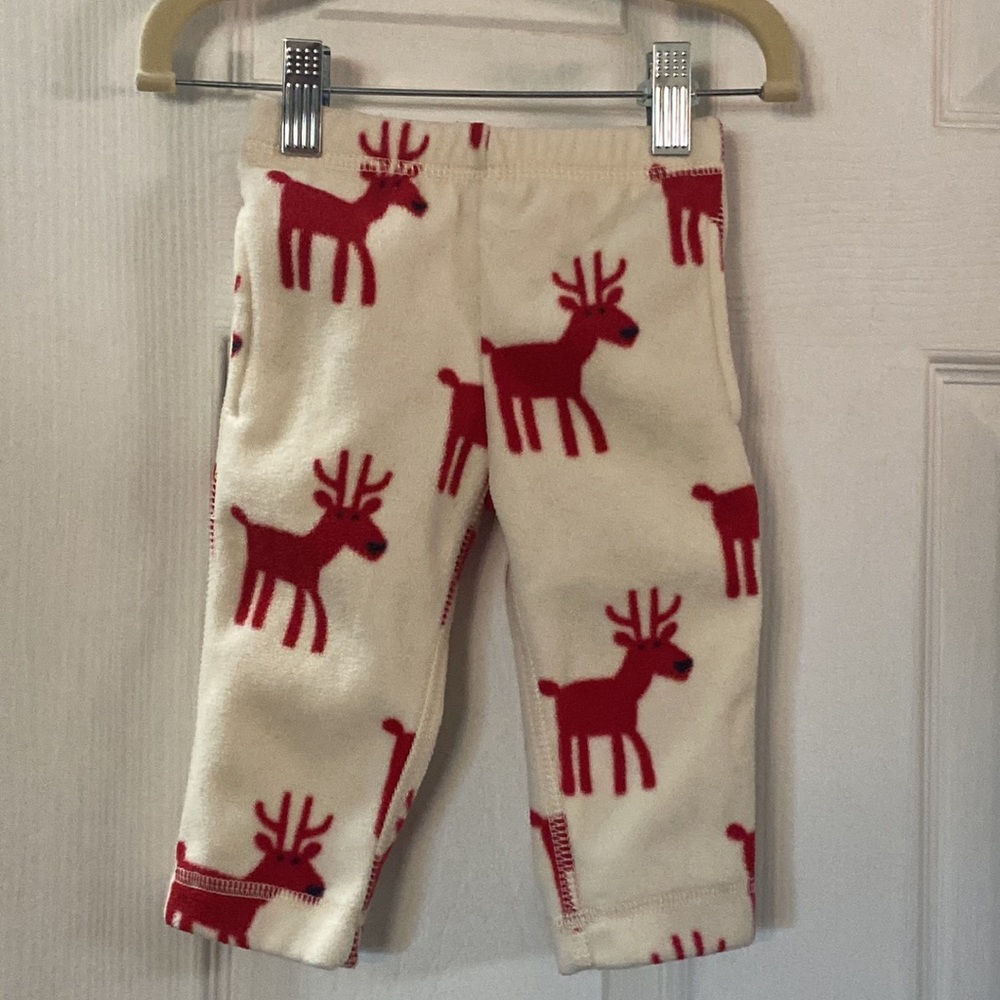 Hanna Andersson Fleece Reindeer Print Pants